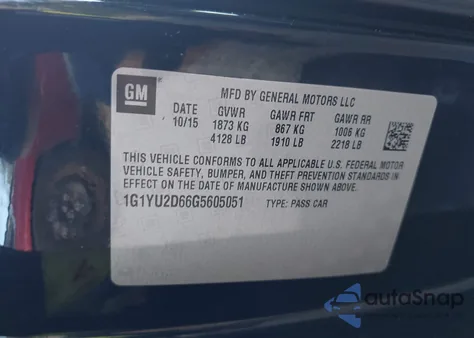 2016 Chevrolet Corvette Z06 from USA, damaged, VIN 1G1YU2D66G5605051